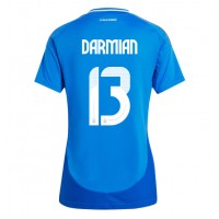 Camisa de Futebol Itália Matteo Darmian #13 Equipamento Principal Mulheres Europeu 2024 Manga Curta